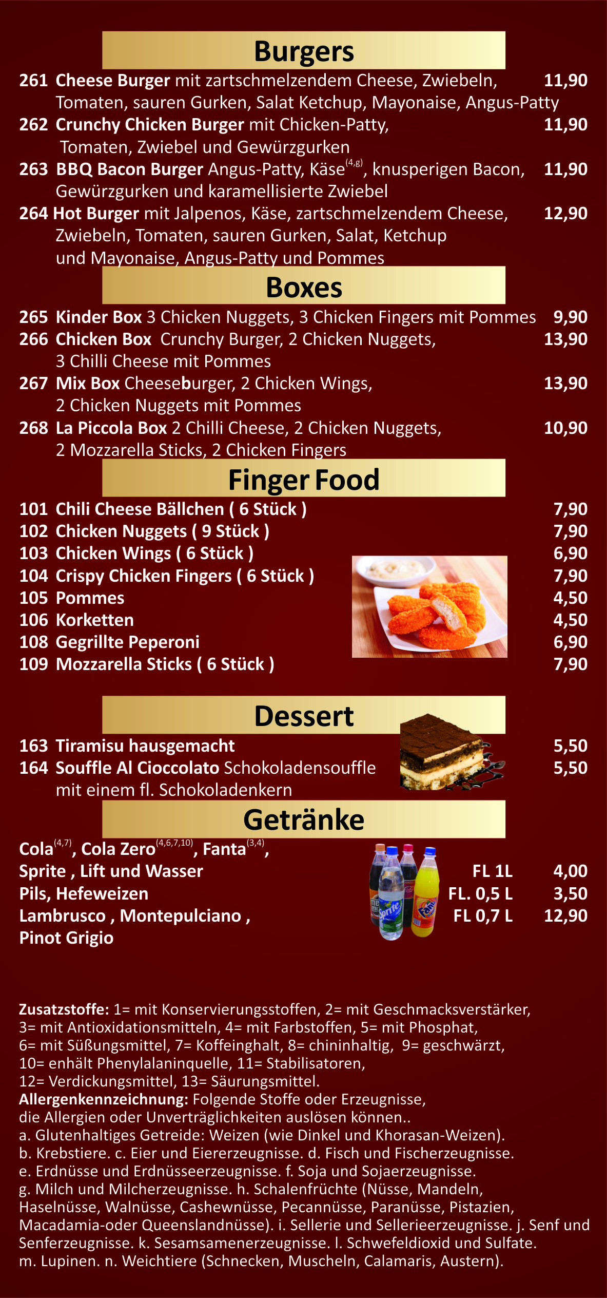 hotel menu